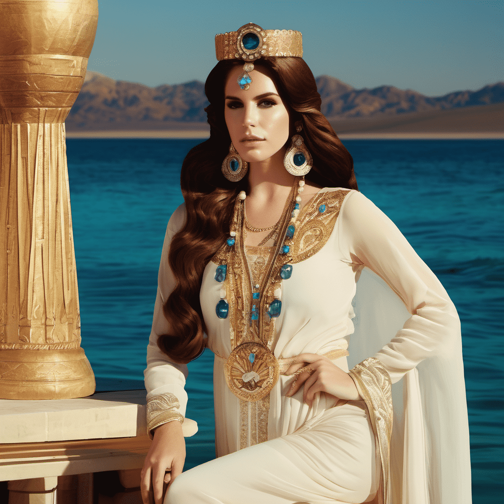 photo of Lana Del Rey as persian goddess of water